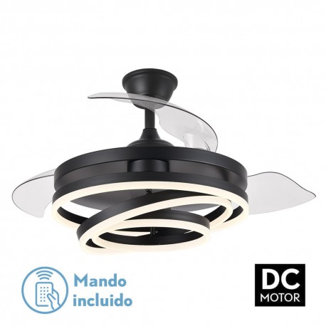 Ventilador techo luz Kai negro