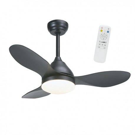 Ventilador techo luz Stel mini negro